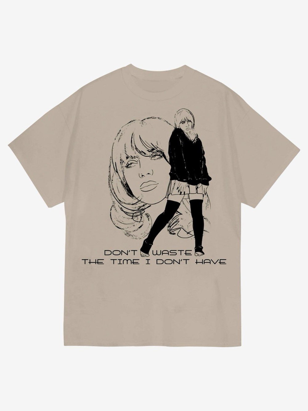 Billie Eilish Happier Than Ever Lyrics Boyfriend Fit Short Sleeve Graphic Tee M